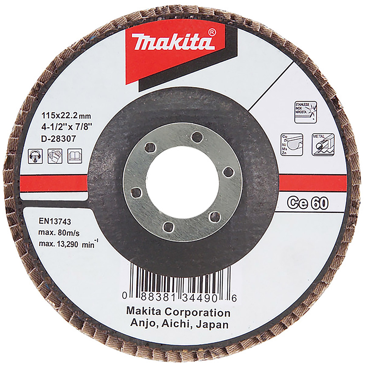 Makita Fächerschleifscheibe 115mm 80 - D-28313