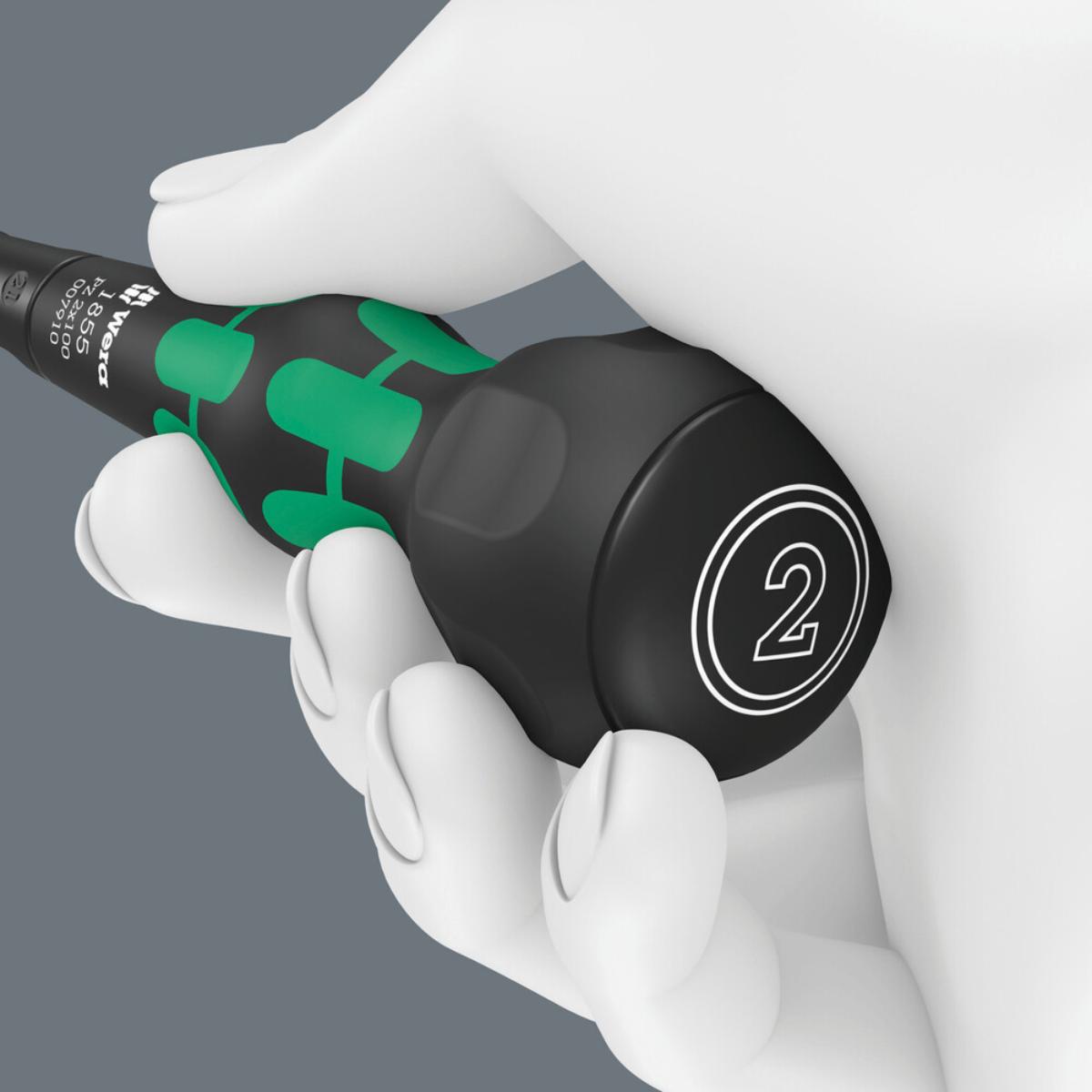 Wera 1855 PZ Kraftform Ball-Grip Kreuzschlitz-Schraubendreher, PZ 2 x 100 mm