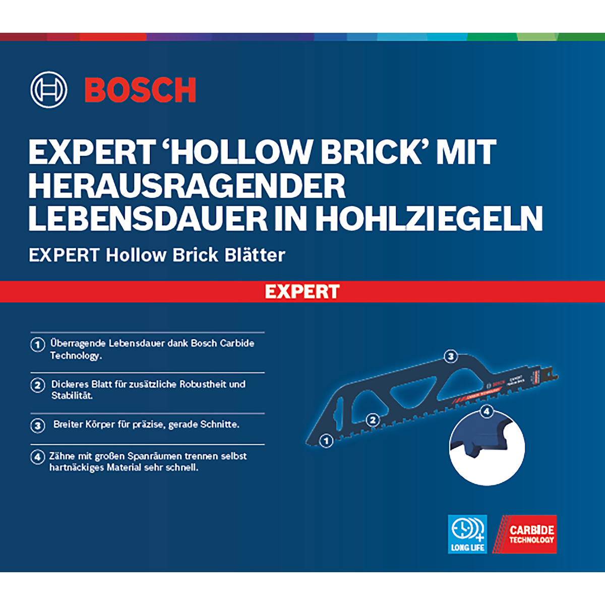 Bosch EXPERT ‘Hollow Brick’ S 1243 HM Säbelsägeblatt
