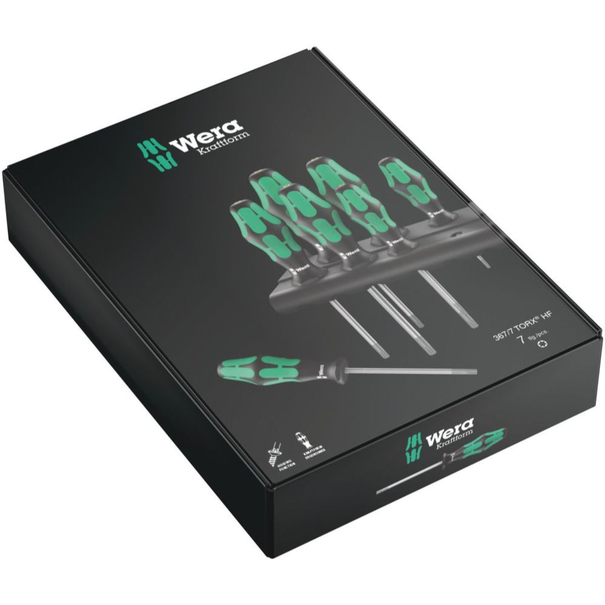 Wera 367/7 TORX HF Kraftform Plus Schraubendrehersatz mit Haltefunktion + Rack, 7-teilig
