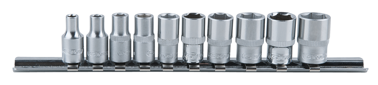 KS Tools 1/4" Sechskant-Stecknuss-Satz, 10-tlg 4-13mm