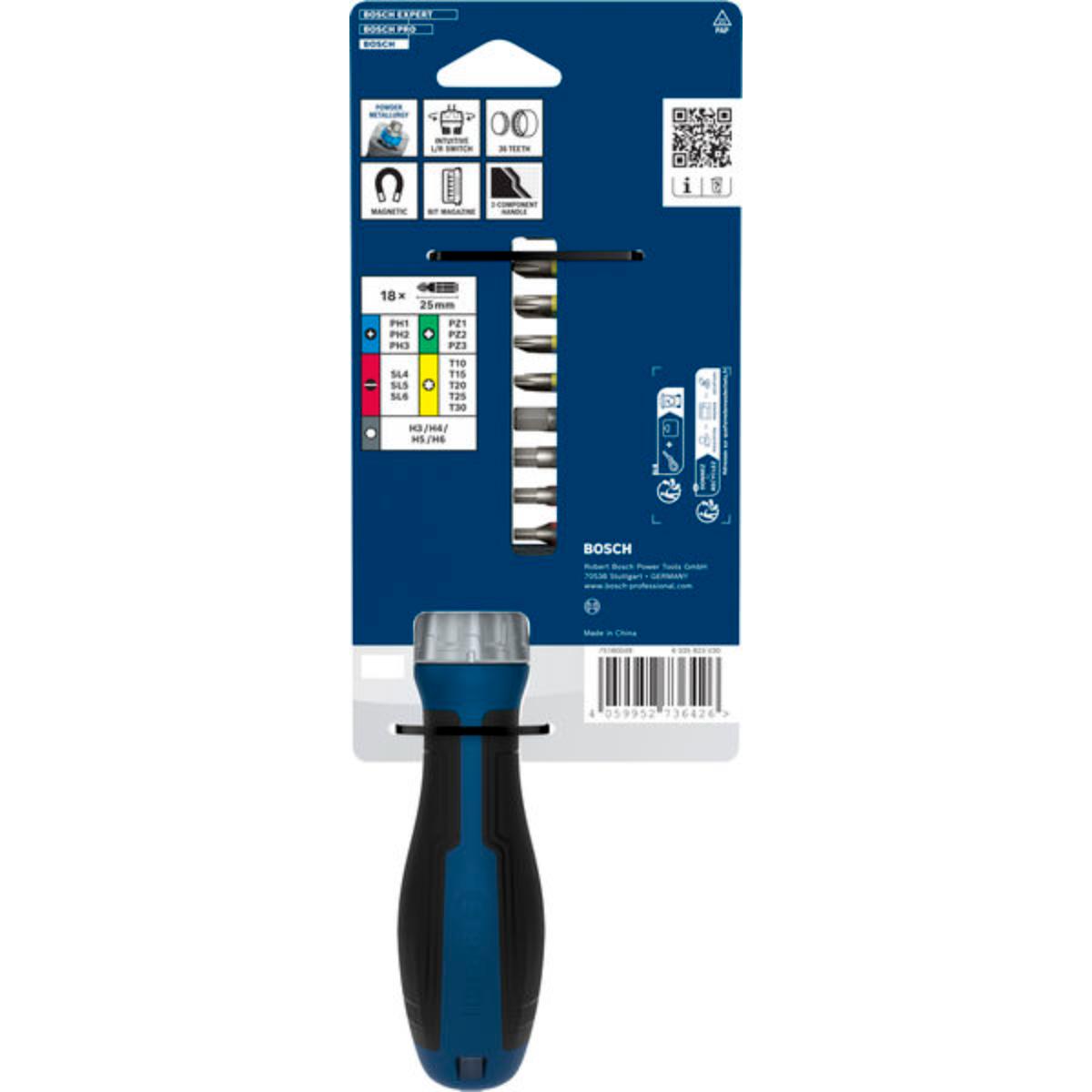 Bosch Bit-Ratschenschraubendreher, 18 Bits