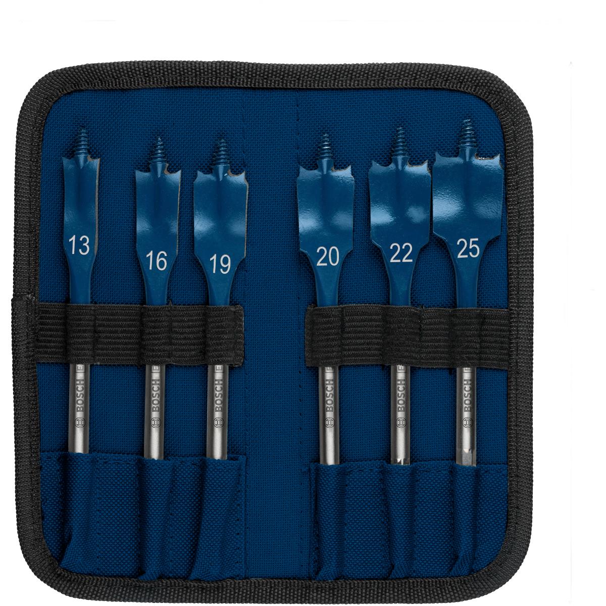 Bosch EXPERT Self Cut Speed Flachfräsbohrer-Set, 13/16/19/20/22/25/25/32, 6-teiliges Set