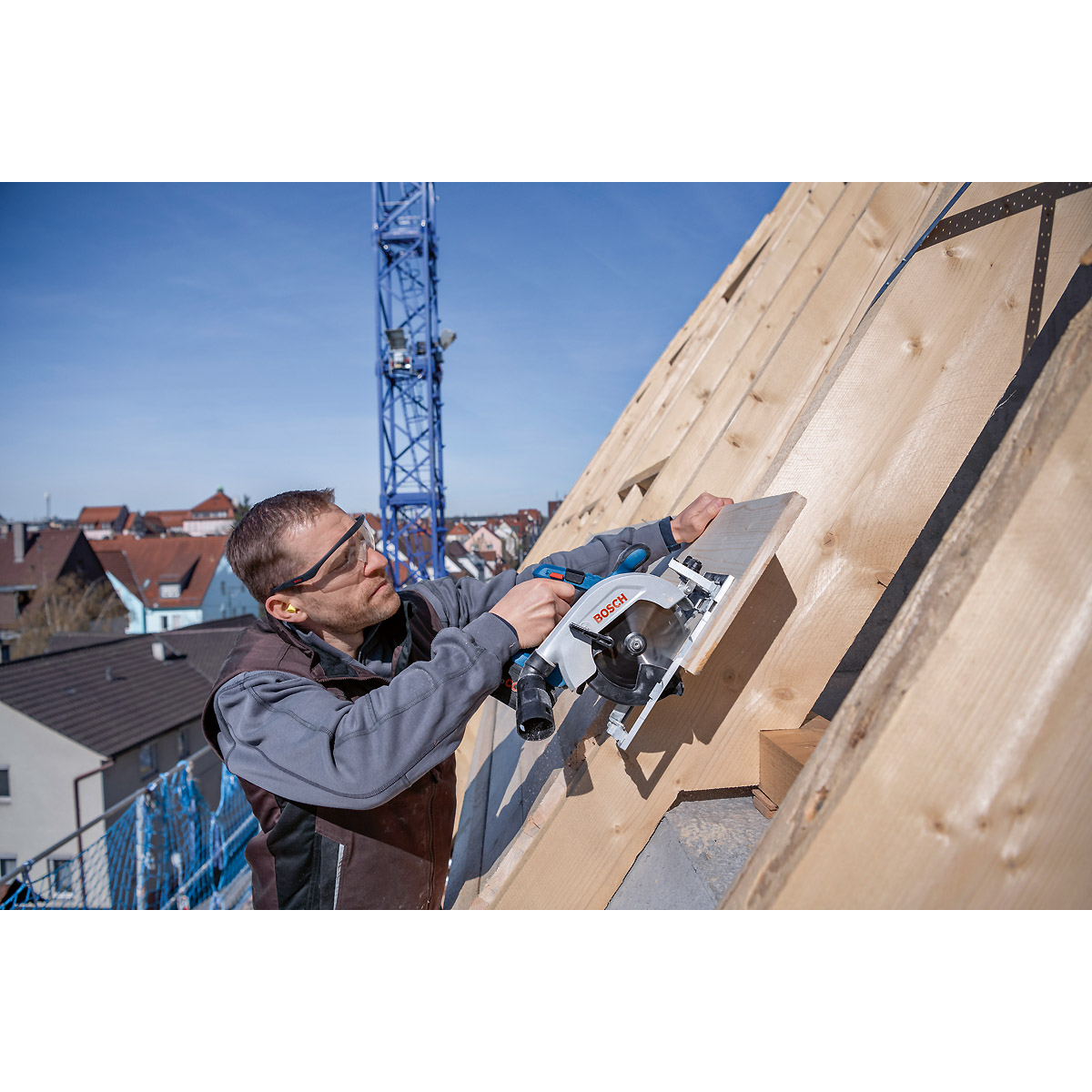 Bosch Akku-Kreissäge GKS 18V-57-2, 2 x Akku ProCORE18V 5.5 Ah, Ladegerät, L-BOXX