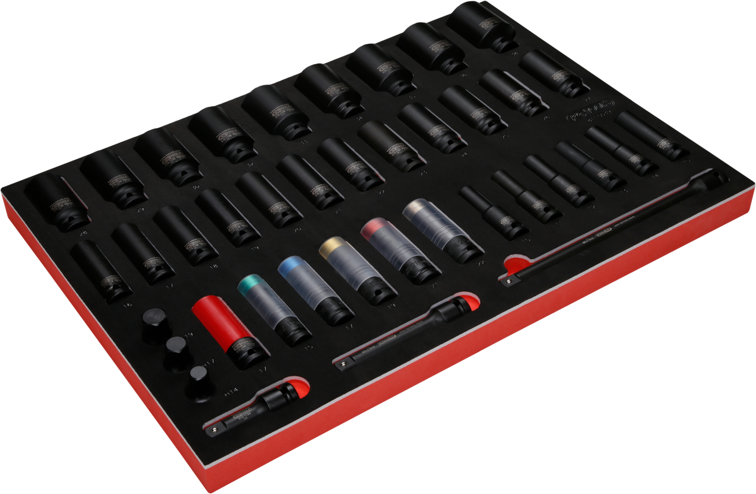 KS Tools 1-2'' Kraft-Stecknuss-Satz in Schaumstoffeinlage, 39-tlg