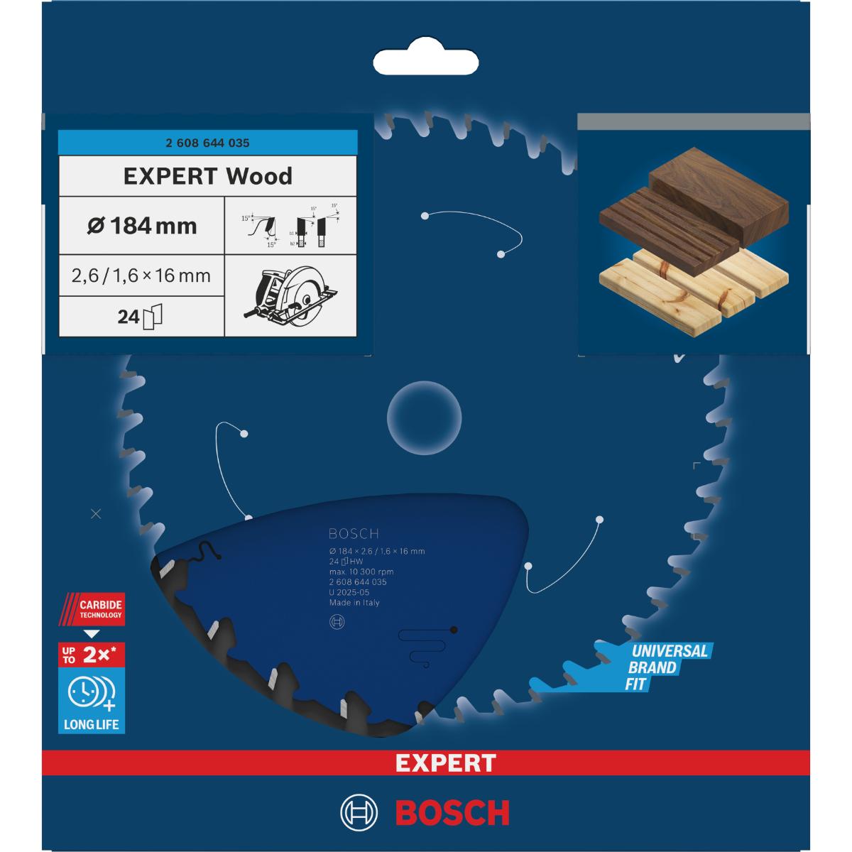 Bosch Kreissägeblatt Expert for Wood ø 184 mm