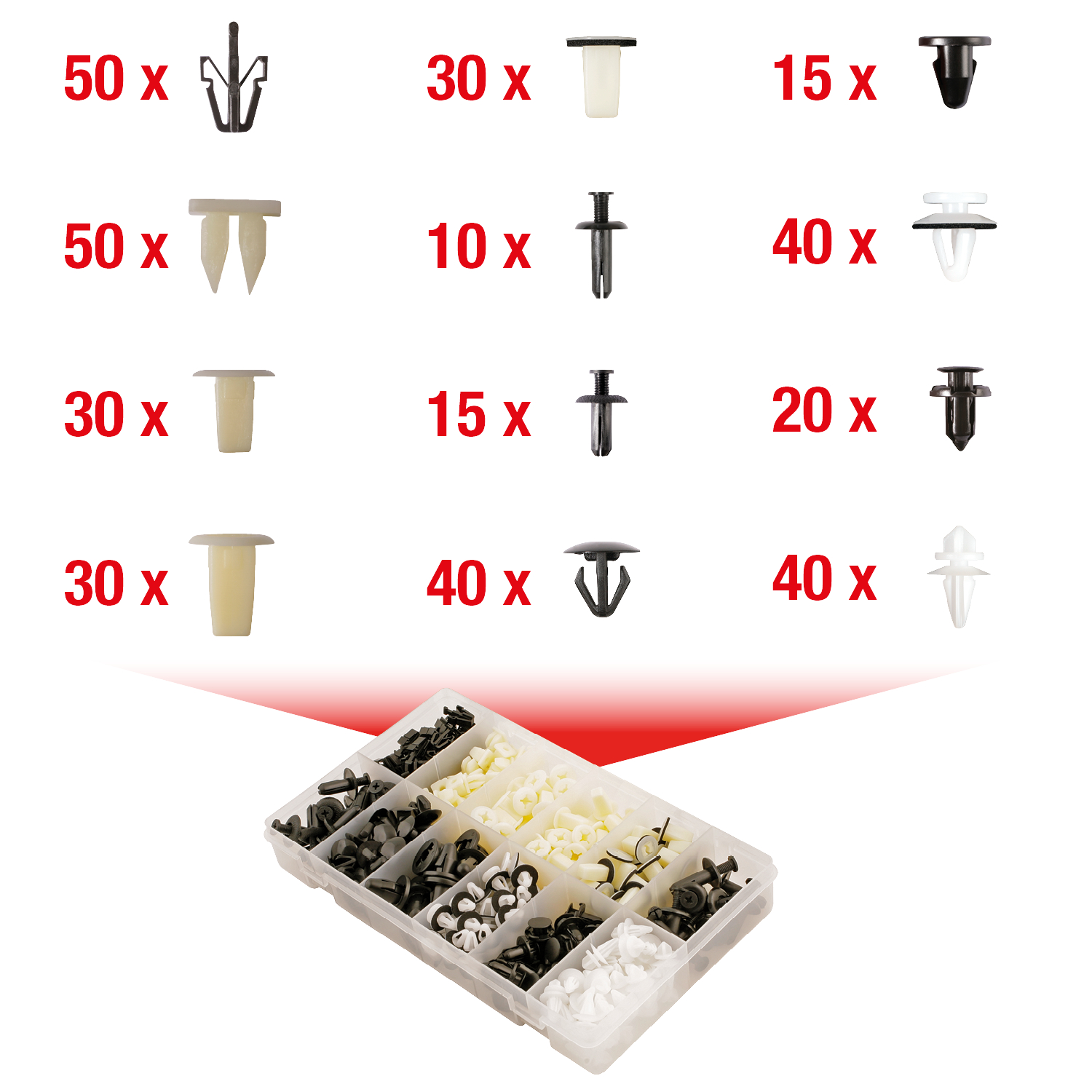 KS Tools Befestigungs-Clip-Satz für Mitsubishi, 370-tlg
