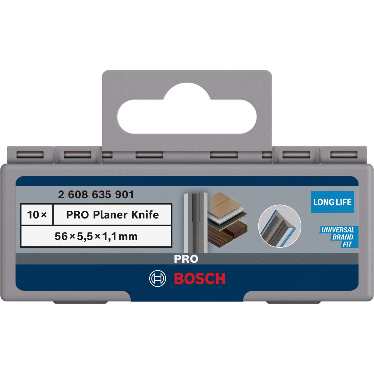 Bosch PRO Hobelmesser, 56 x 5,5 x 1,1 mm, 10 Stück