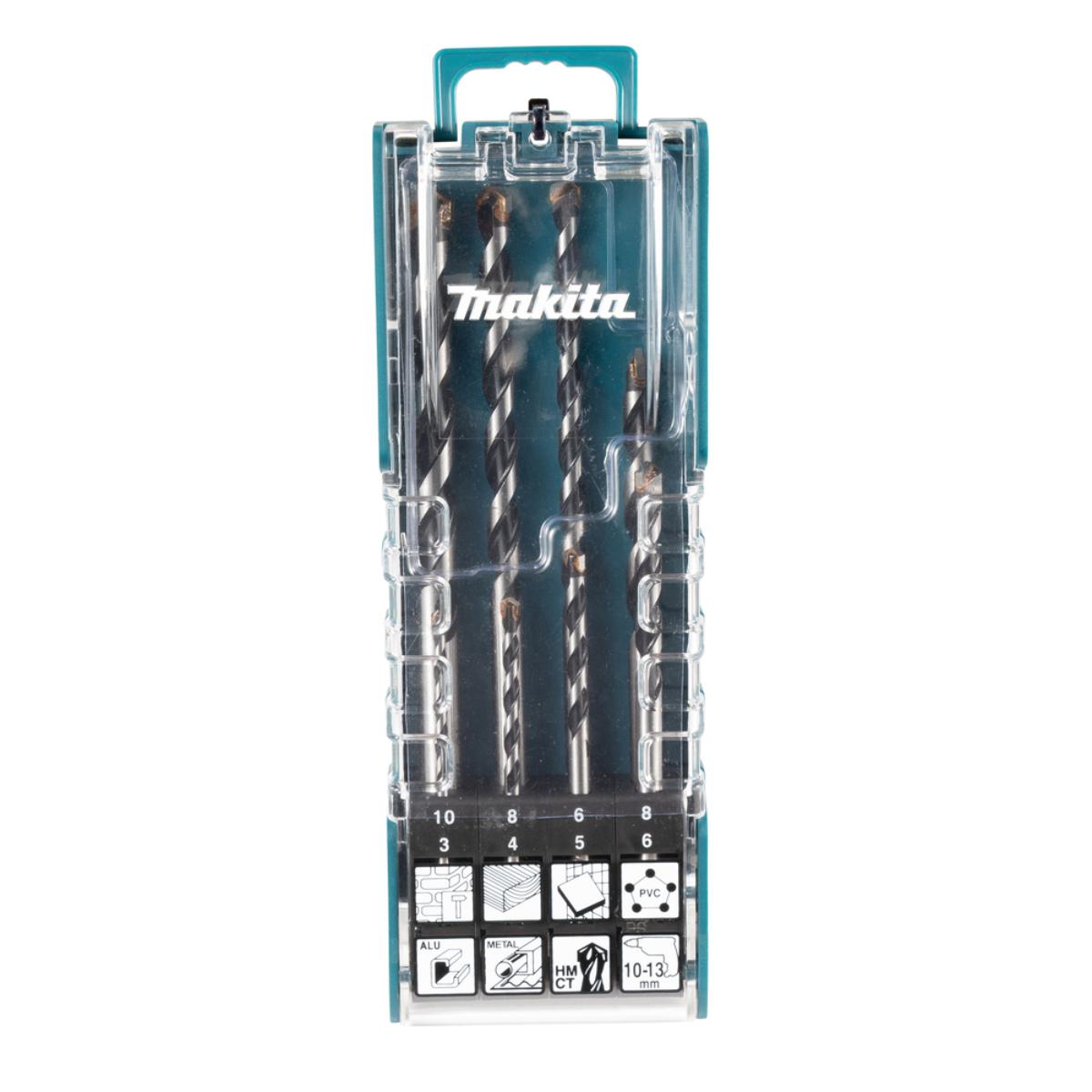 Makita TCT Multibohrer-Set 8-teilig - Ø 3/4/5/6/8/10 mm - Rundschaft - E-15855