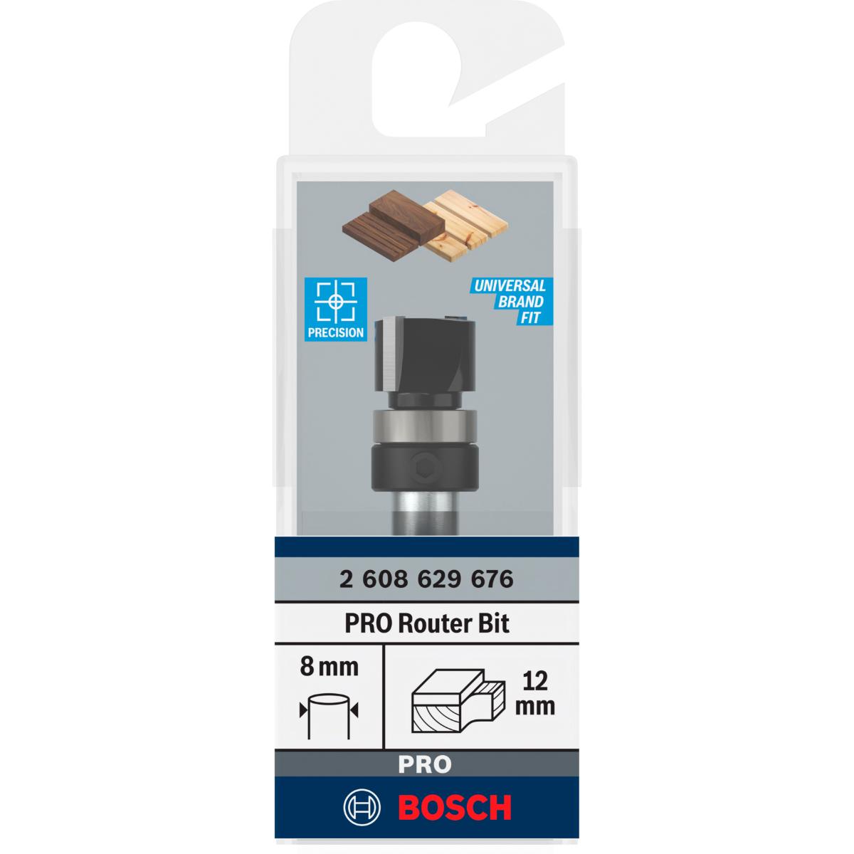 Bosch PRO Bündigfräser mit obenliegendem Führungskugellager Schaft 8 mm
