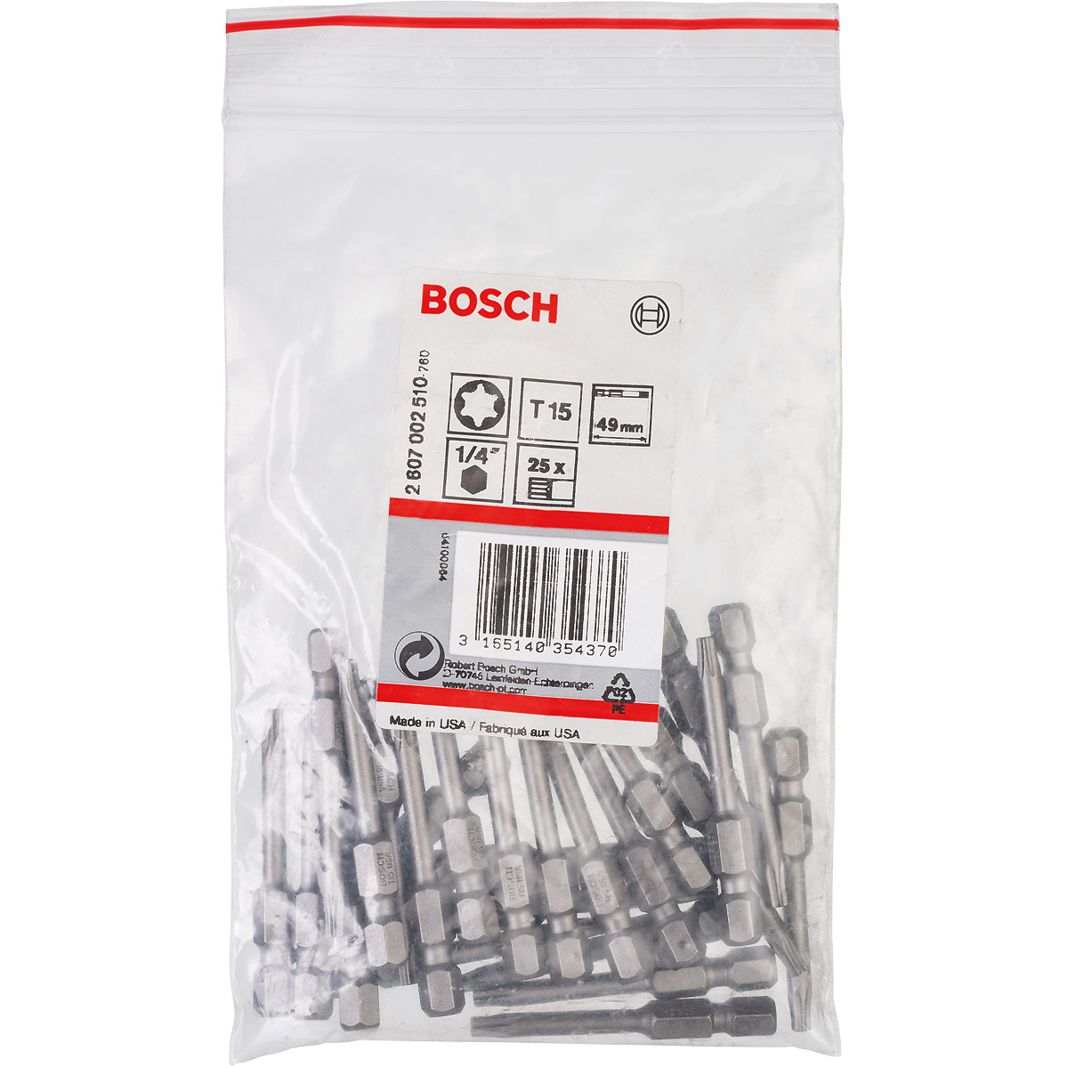 Bosch Schrauberbit Extra-Hart, Torx T15