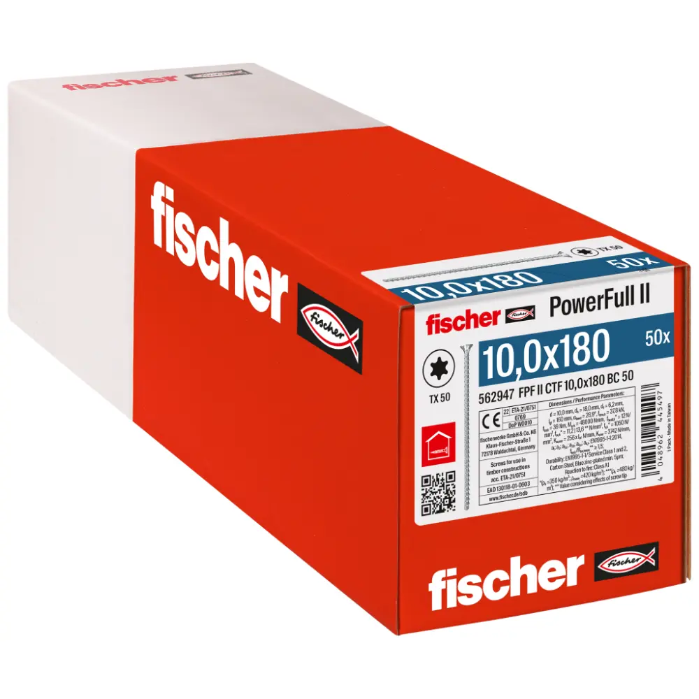 Fischer Vollgewindeschraube 10,0x180 PowerFull FPF II CTF 10 BC