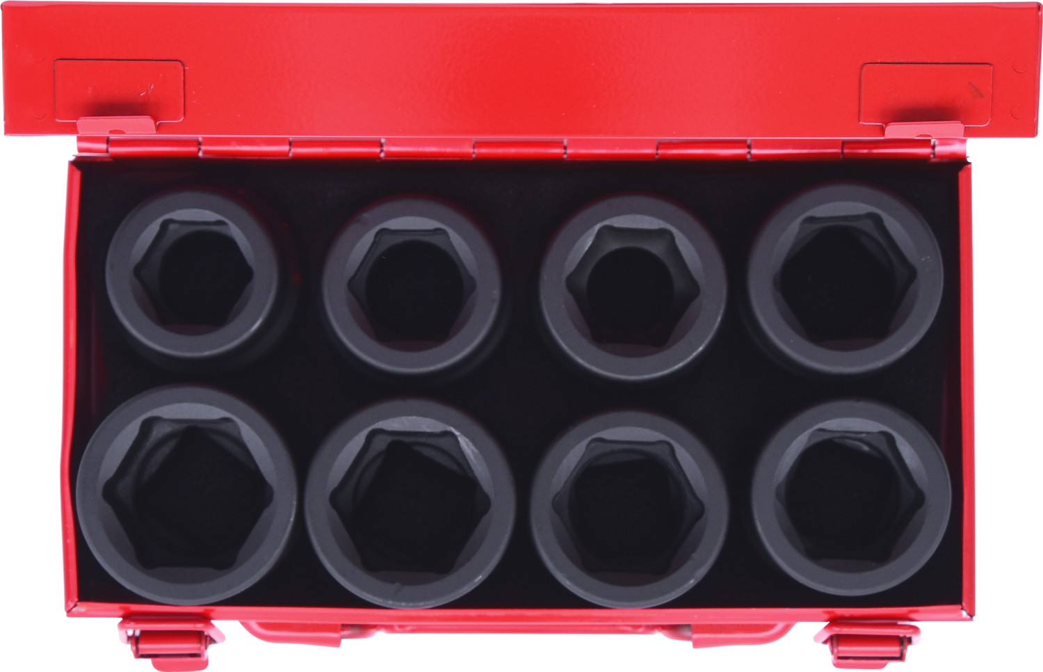 KS Tools 1" Sechskant-Kraft-Stecknuss-Satz, kurz, 8-tlg