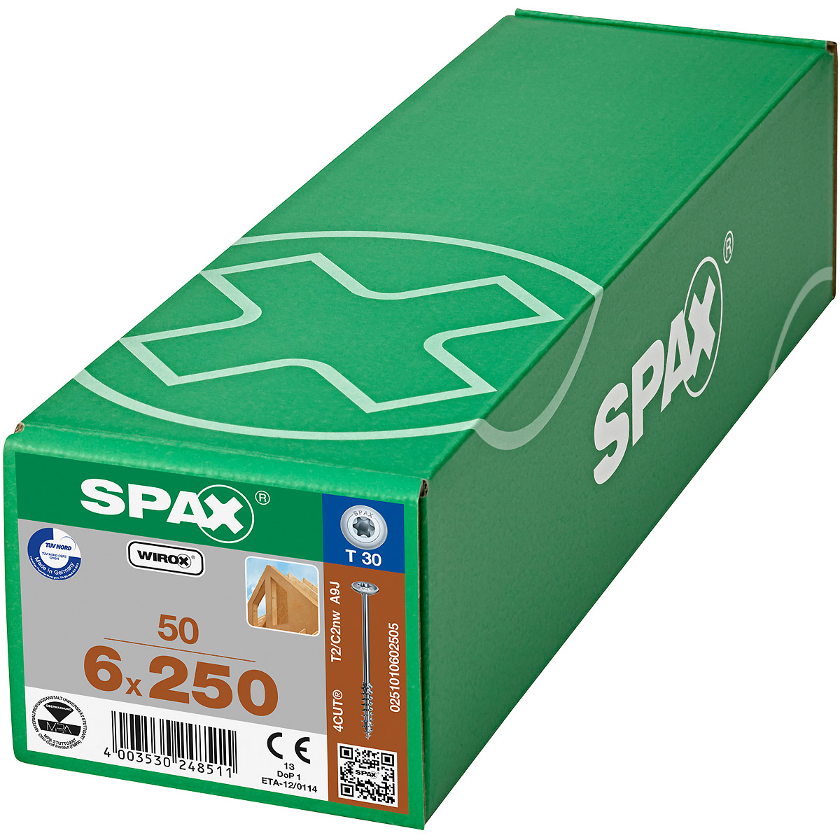 SPAX Tellerkopf T-Star Plus T30 Teilgewinde 4Cutfräser WIROX, 50 Stück