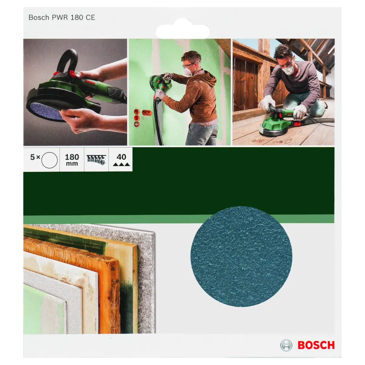 Bosch Schleifblätter PWR 180 mm K40