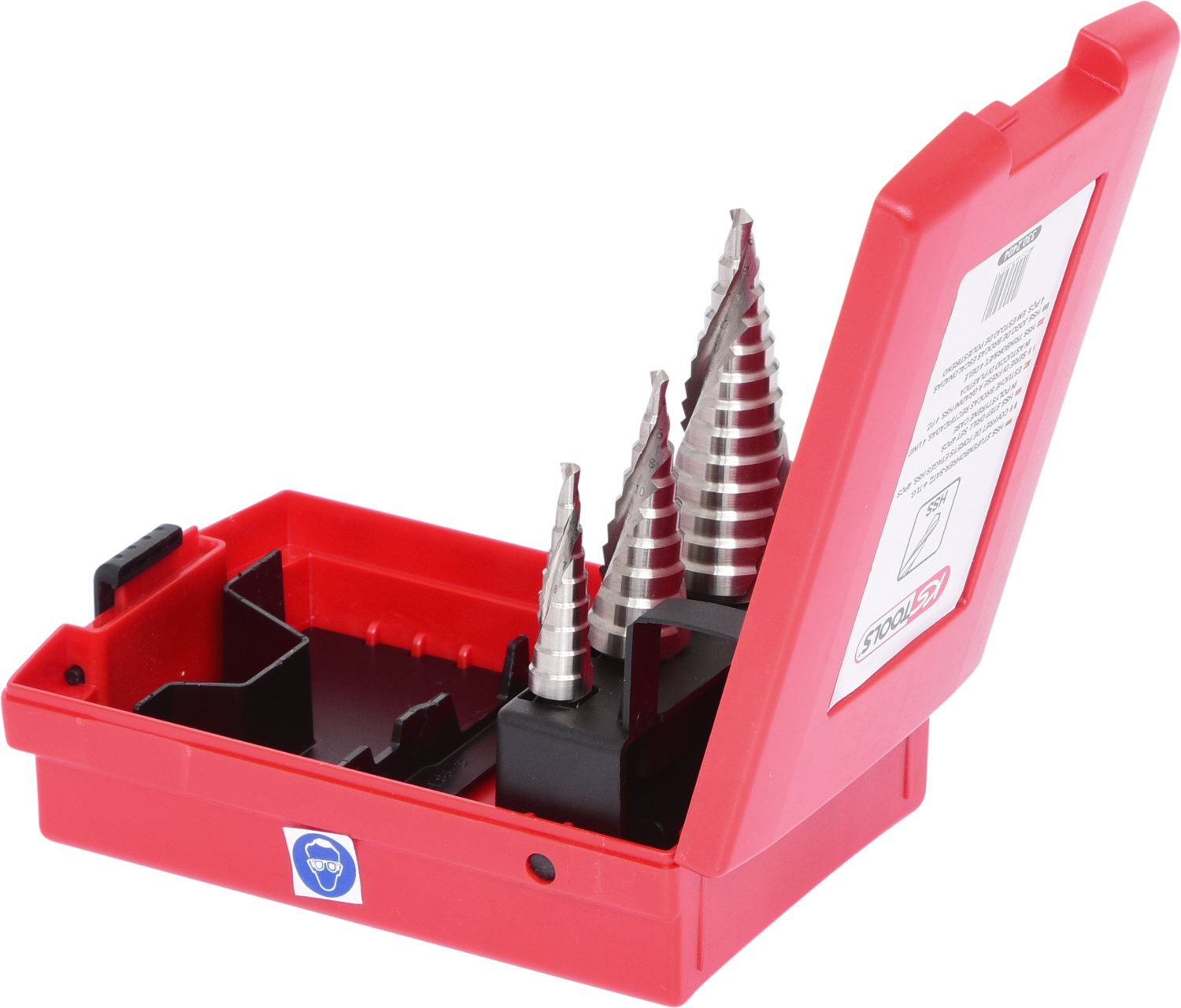 KS Tools HSS Stufenbohrer-Satz, Kunststoffkassette 3-tlg