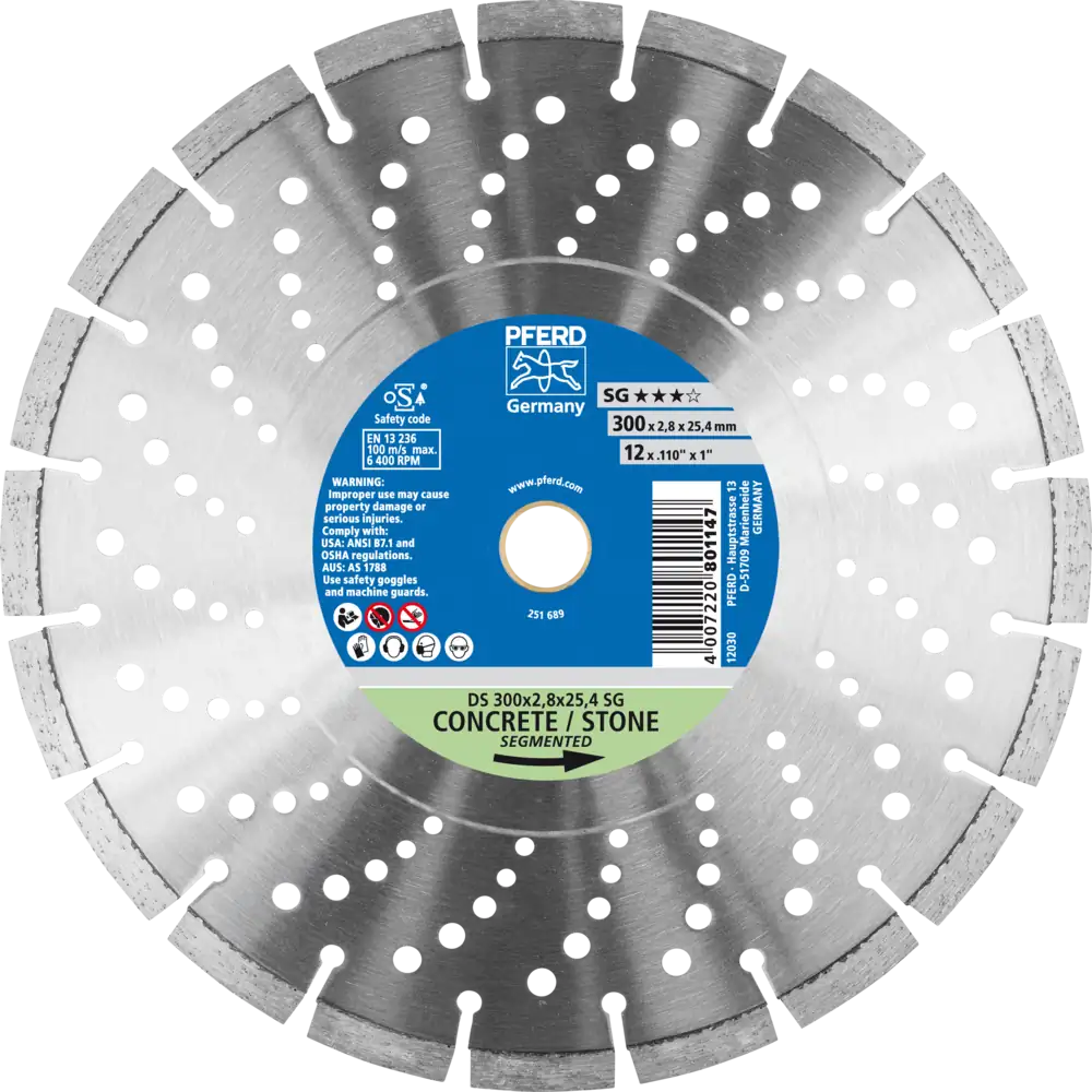 PFERD TOOLS Diamant-Trennscheibe DS SG für schnelles Trennen von Stein und Beton