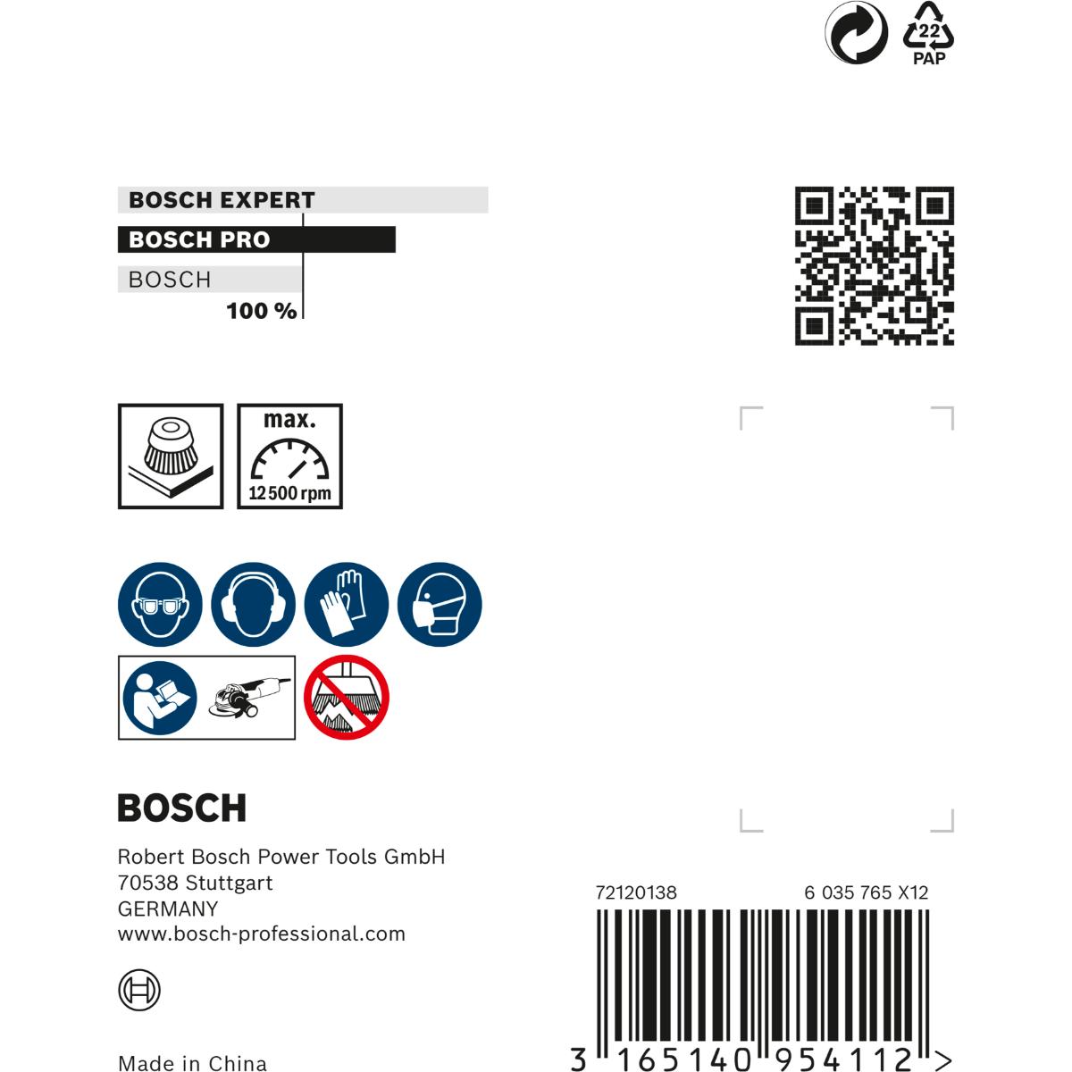 Bosch PRO Topfbürste X-LOCK Clean for Metal, 75 mm, 0,3 mm, gewellter Stahldraht