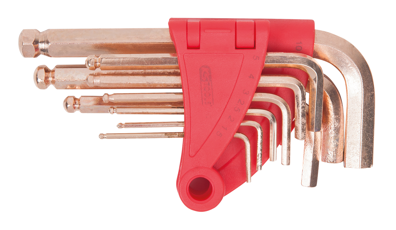 KS Tools BRONZEplus Innensechskant-Winkelstiftschlüssel-Satz, 9-tlgKugelkopf 