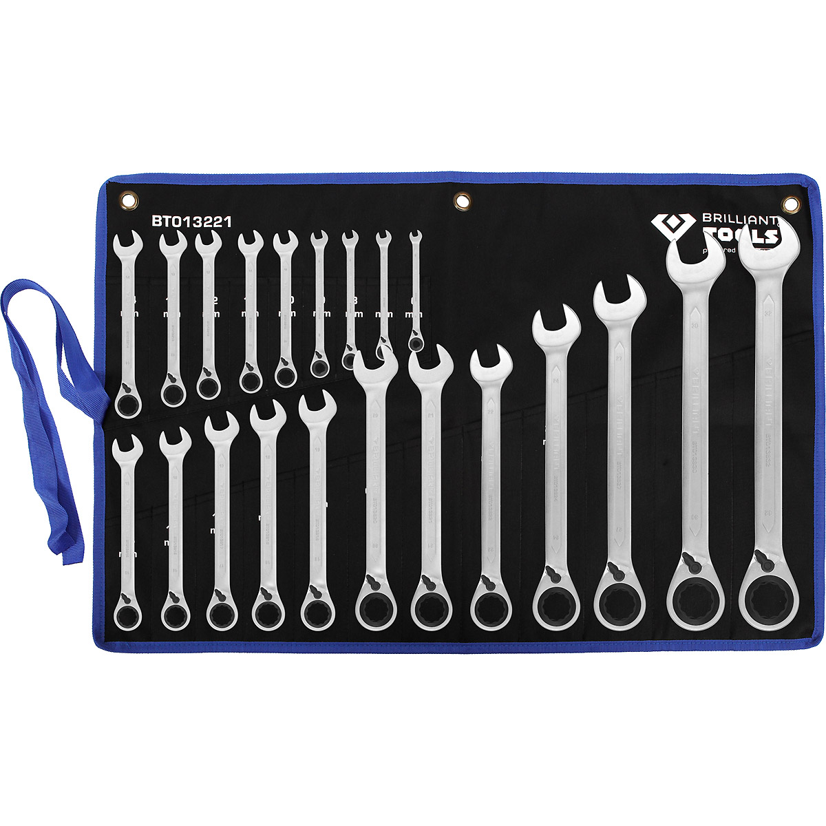 Brilliant Tools Ratschenringschlüssel-Satz, 21-tlg, umschaltbar, 6 - 32 mm