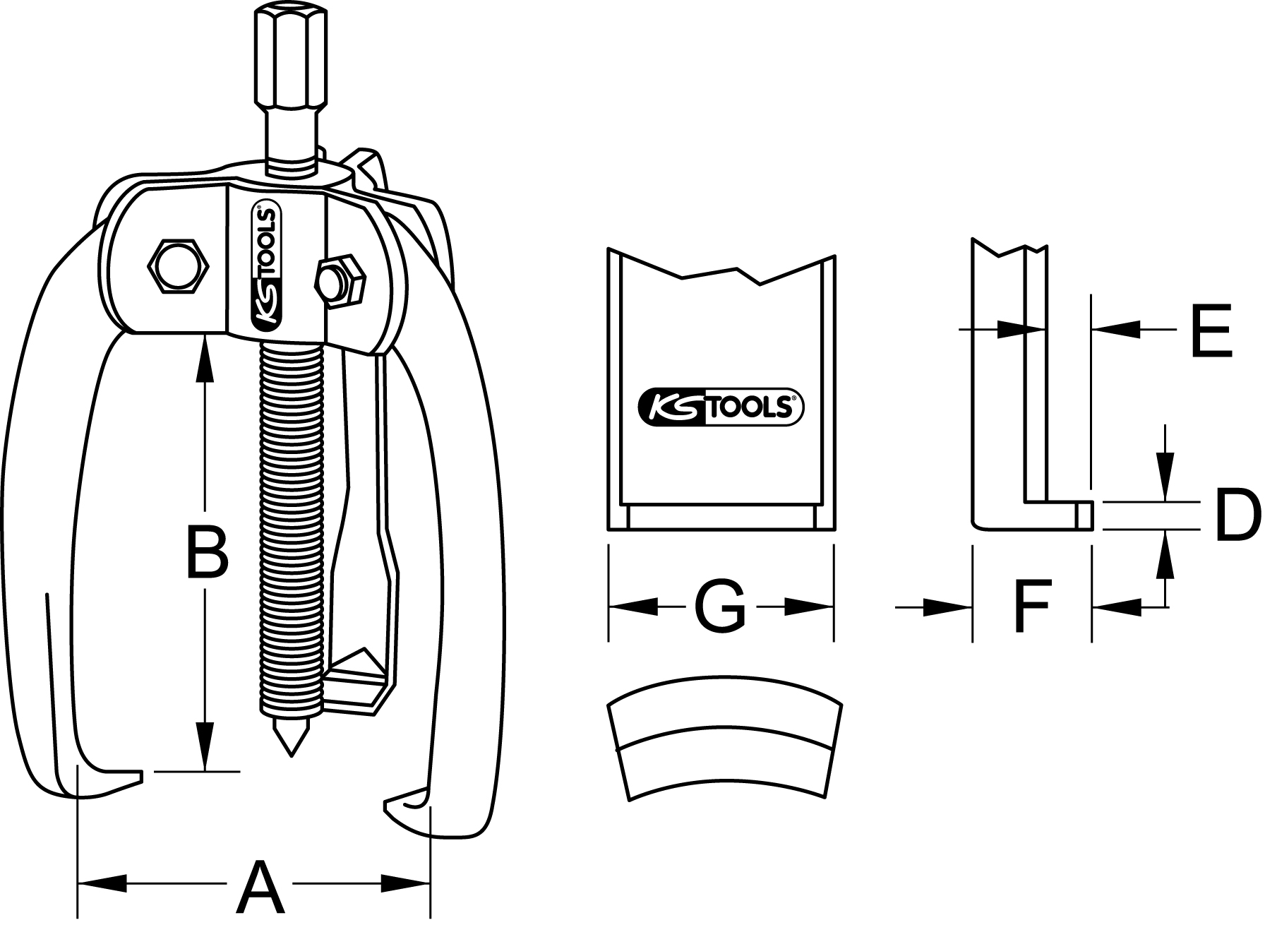 KS Tools BASIC Universal-Abzieher 3-armig