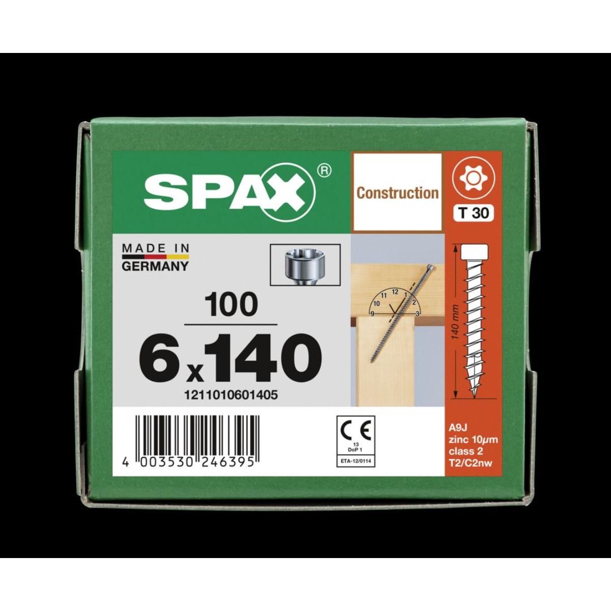 SPAX Zylinderkopf T-Star Plus T30 Vollgewinde WIROX, 100 Stück