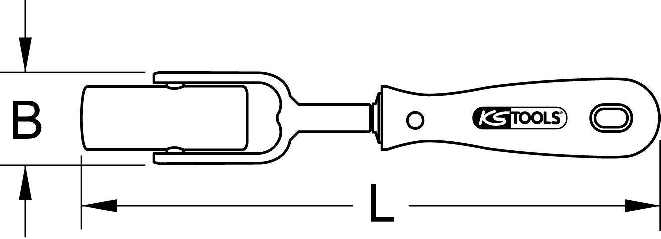 KS Tools Universal-Stockschraubschlüssel-Antriebswerkzeug, M8-M10