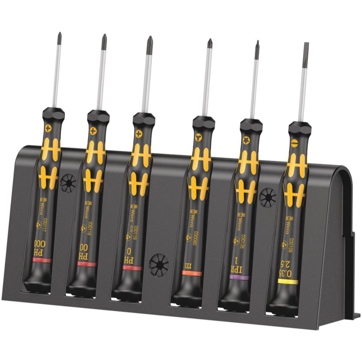 Wera 1550/6 ESD Elektroniker-Schraubendrehersatz + Rack, 6-teilig