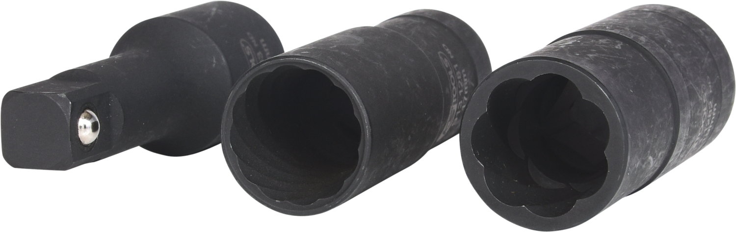 KS Tools Spezial-Profil-Kraft-Stecknuss-Satz, 3-tlg,17-19mm