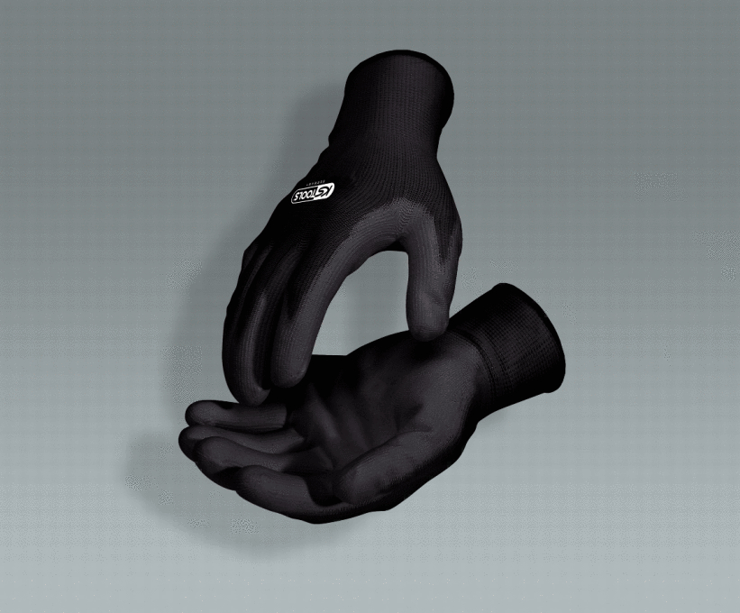KS Tools Mikro-Feinstrickhandschuhe-schwarz