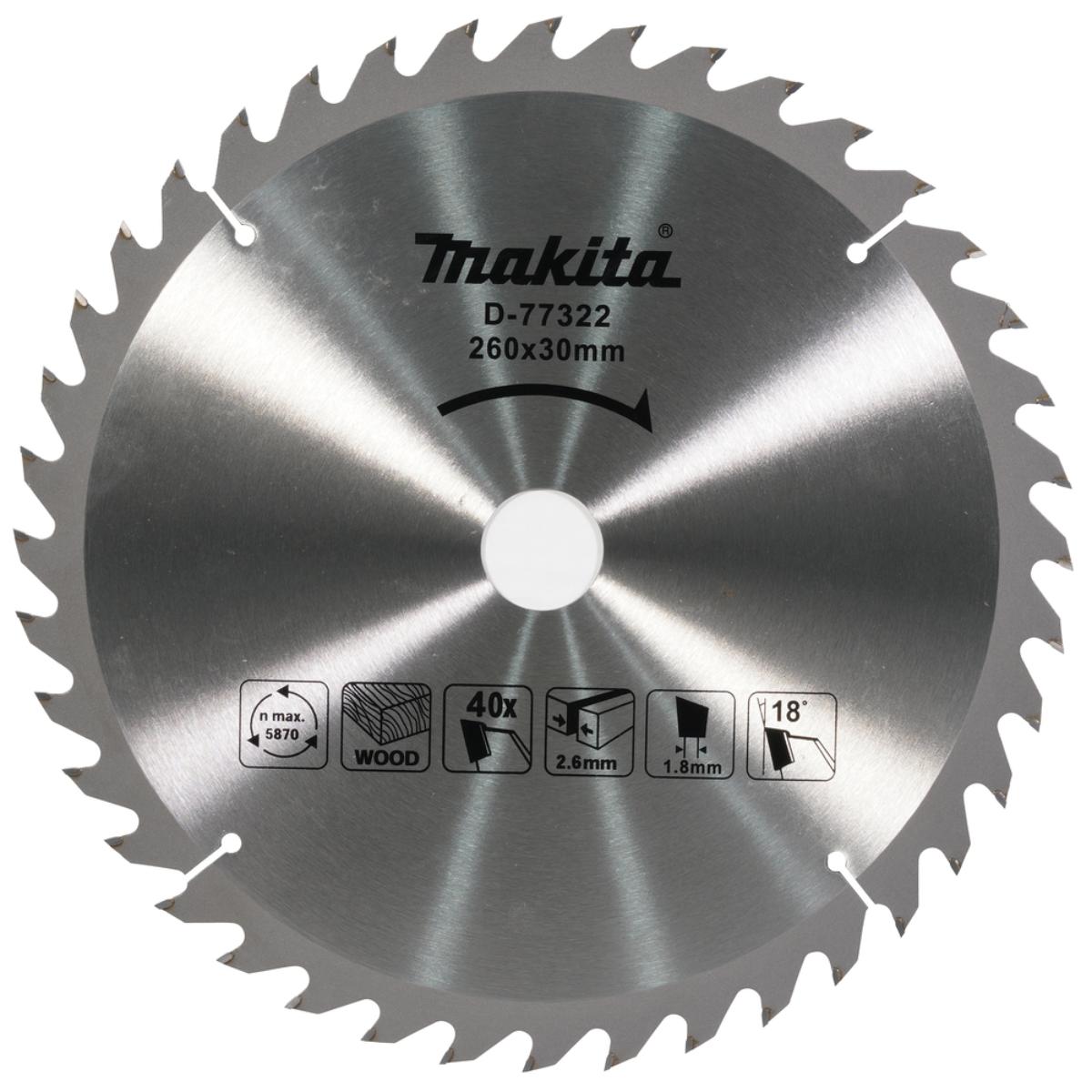 Makita Sägeblatt TCT 260x30x40Z - D-77322