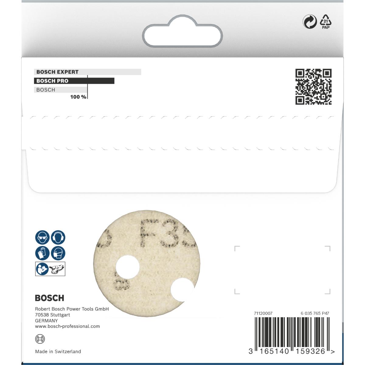 Bosch PRO Schleifblatt F355, 115 mm, 8 Löcher, Klett, 5er-Pack