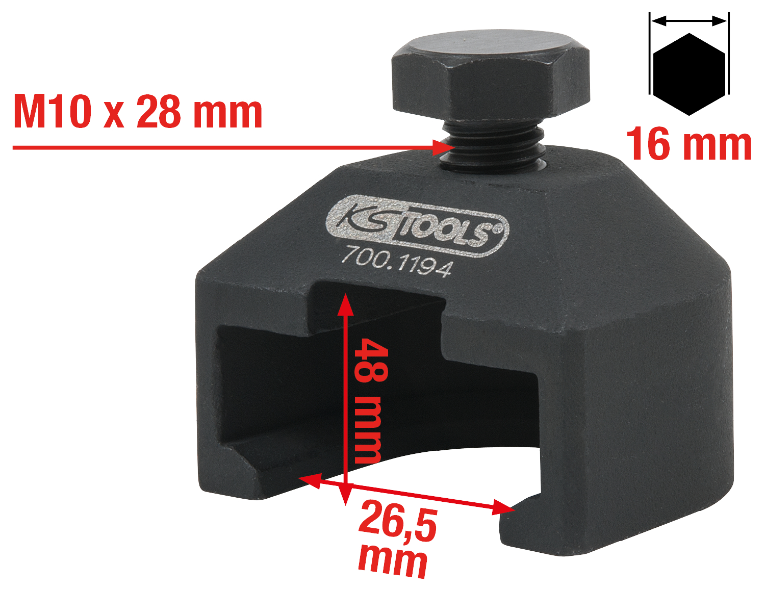 KS Tools Spezial Scheibenwischerarm-Abzieher mit Abziehgabel für Audi Q7, 26,5mm