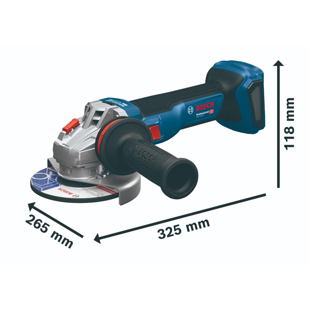 Bosch Akku-Winkelschleifer GWS 18V-11, 2x Akku GBA 18V 5.0Ah in L-BOXX