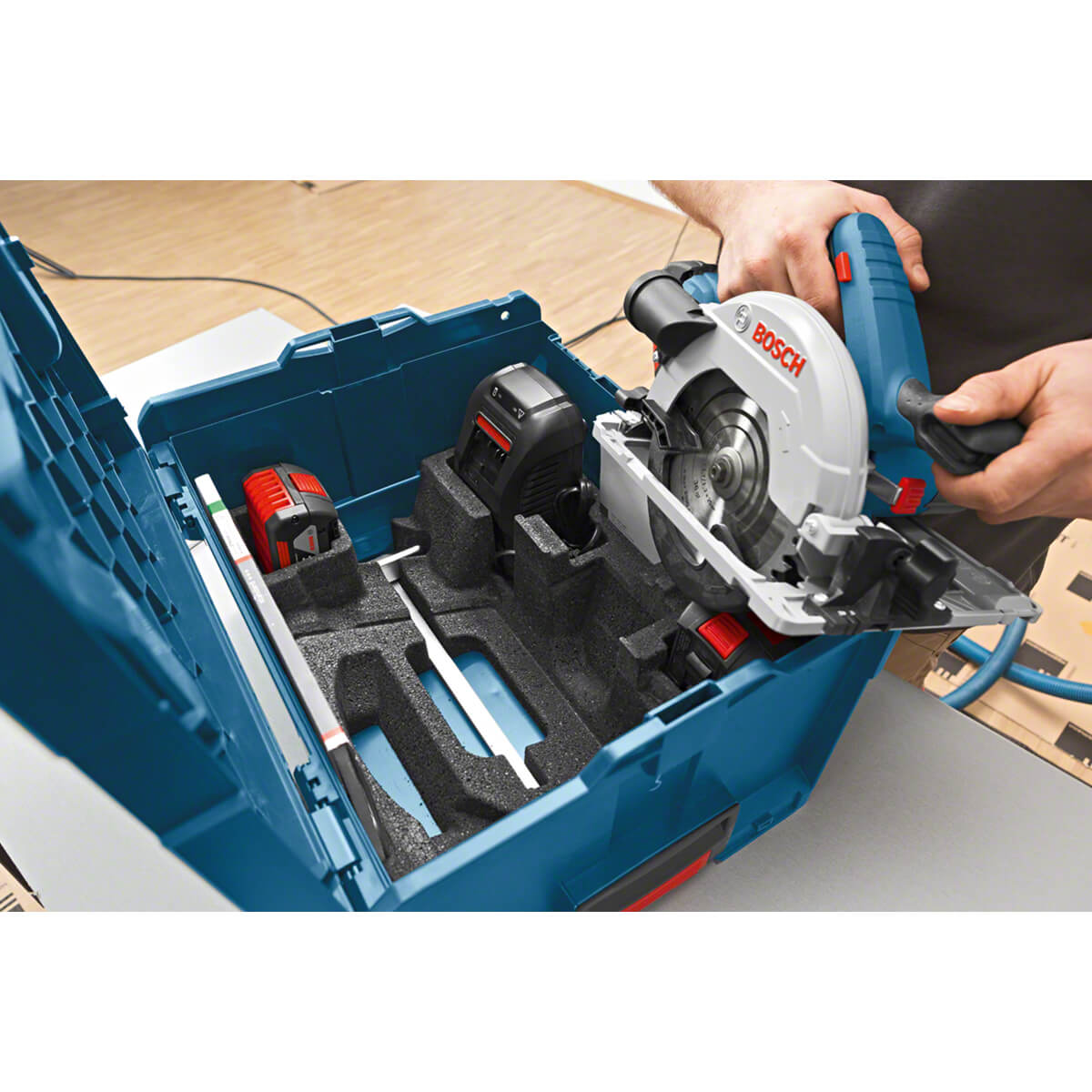 Bosch Akku-Kreissäge GKS 18V-57 G, Solo Version, L-BOXX