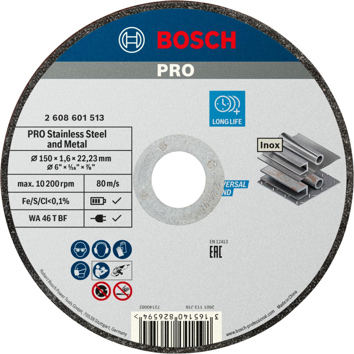 Bosch PRO Trennscheibe gerade Standard for Inox WA 46 T BF, 150 mm, 1,6 mm