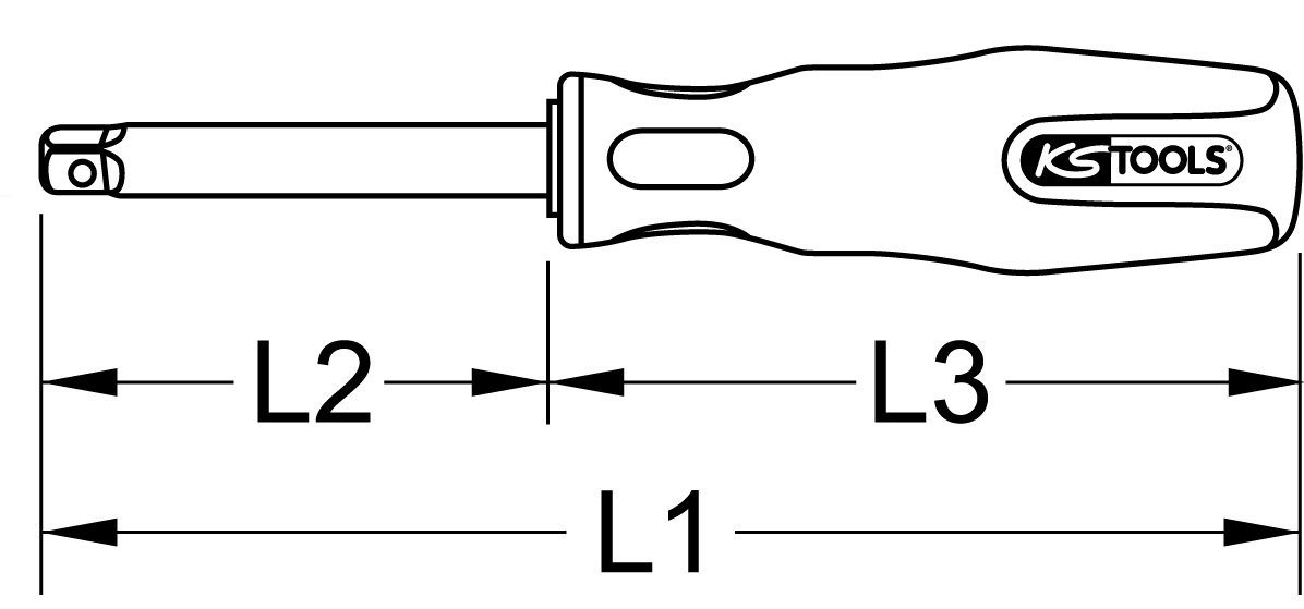 KS Tools BERYLLIUMplus Vierkantgriff 1/4" 