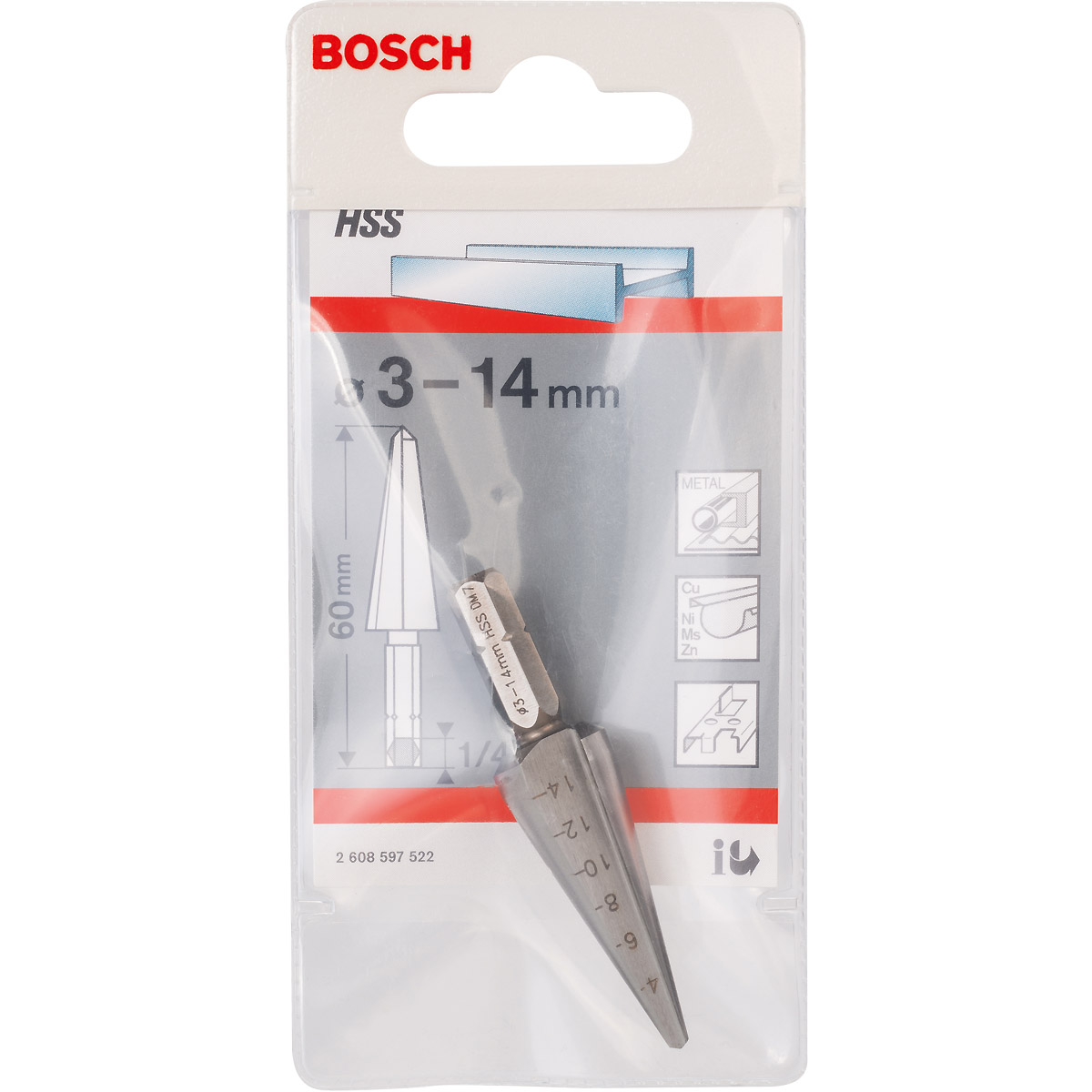 Bosch Blechschälbohrer HSS, Schaftdurchmesser 1/4 Zoll