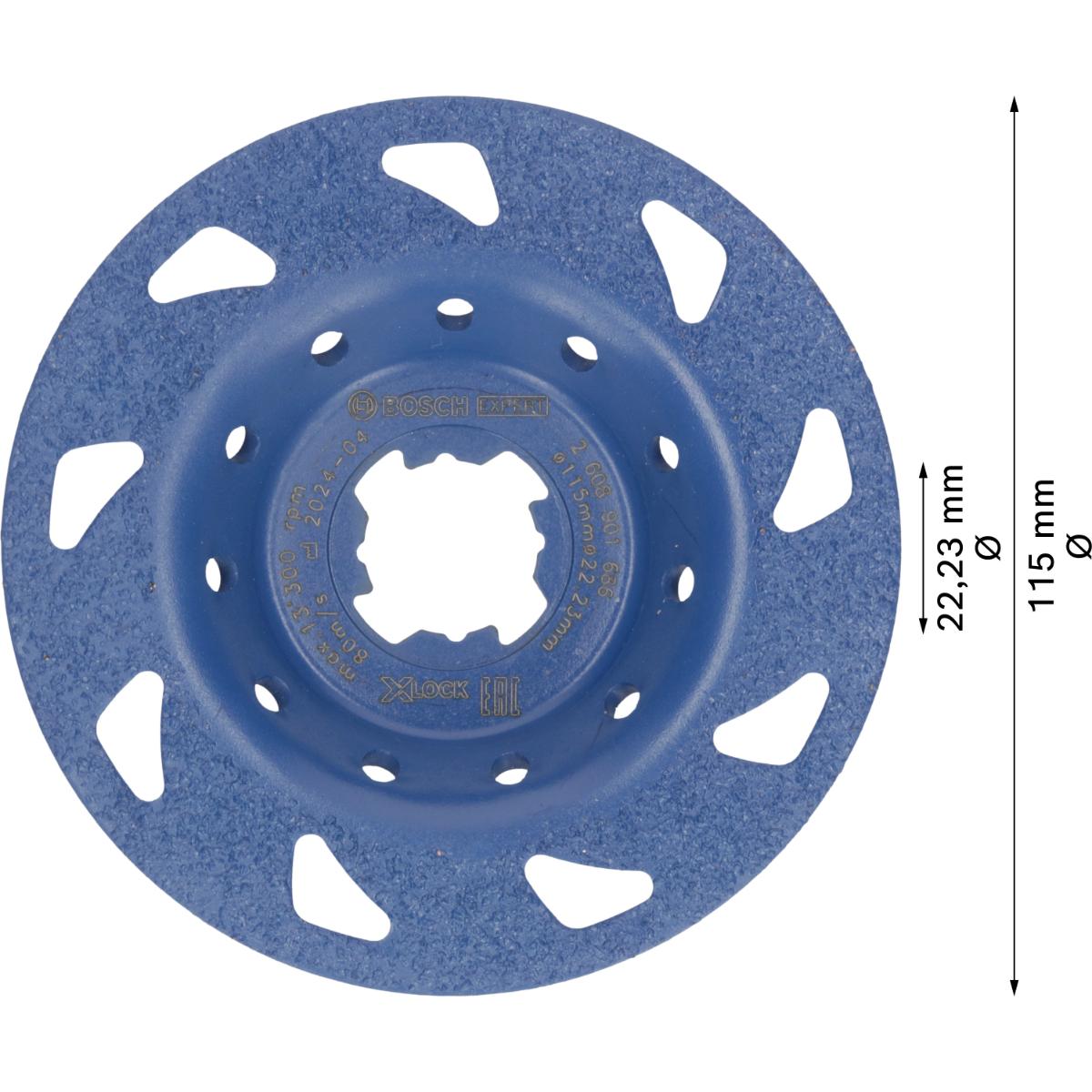 Bosch EXPERT Multi Material Carbide-Topfscheibe fein X-LOCK, 115 mm, 22,23 mm