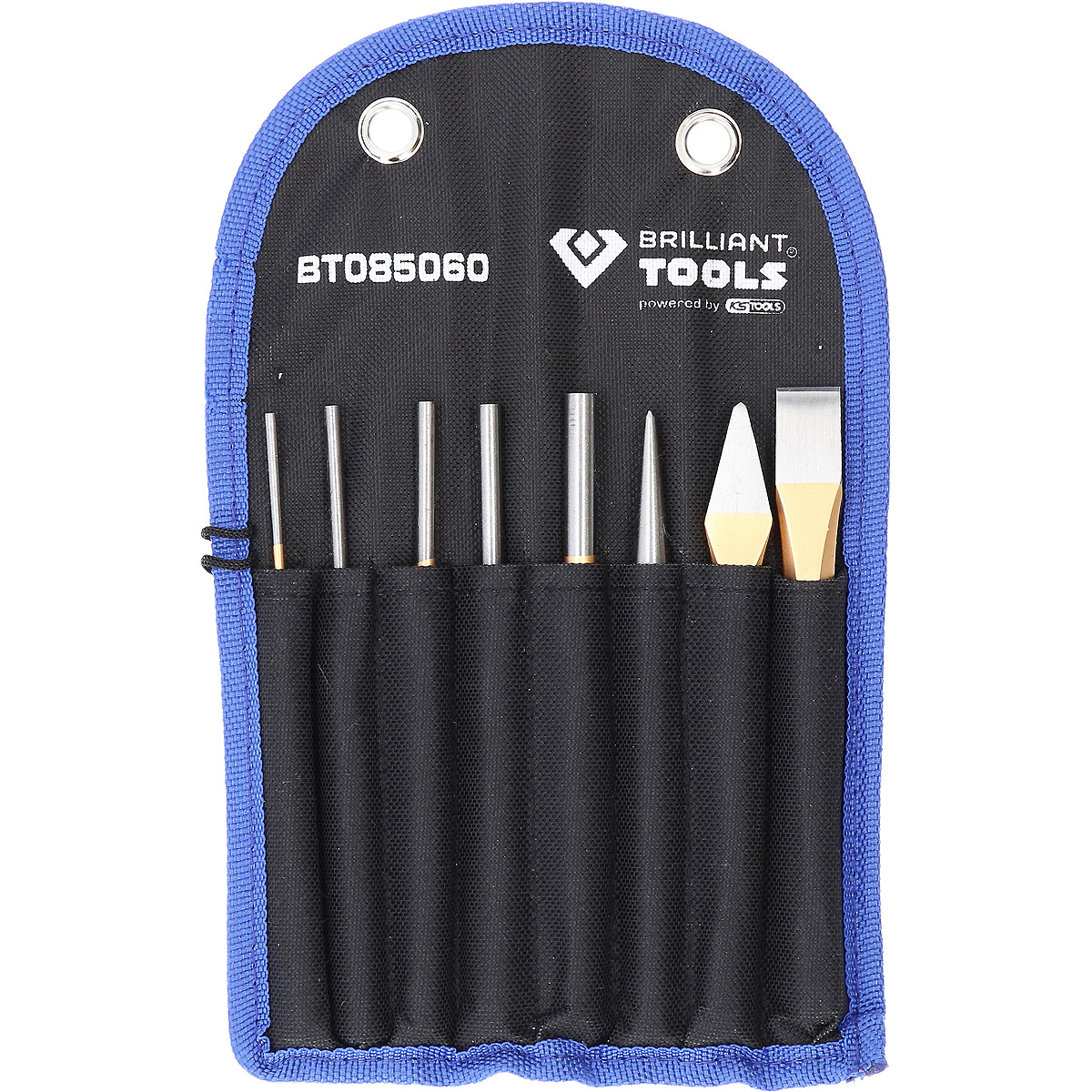 Brilliant Tools Meißel und Splintentreiber / Durchtreiber-Satz, 8-tlg