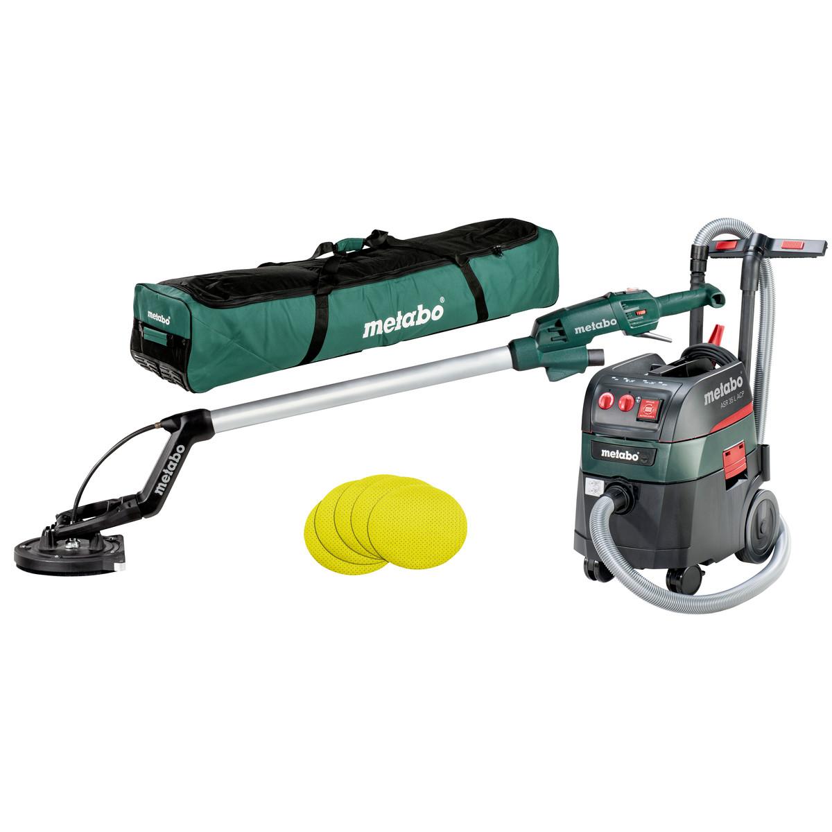 Metabo Set Langhalsschleifer LSV 5-225 + Allessauger ASR 35 L ACP mit 25 Haftschleifblättern P 120 -