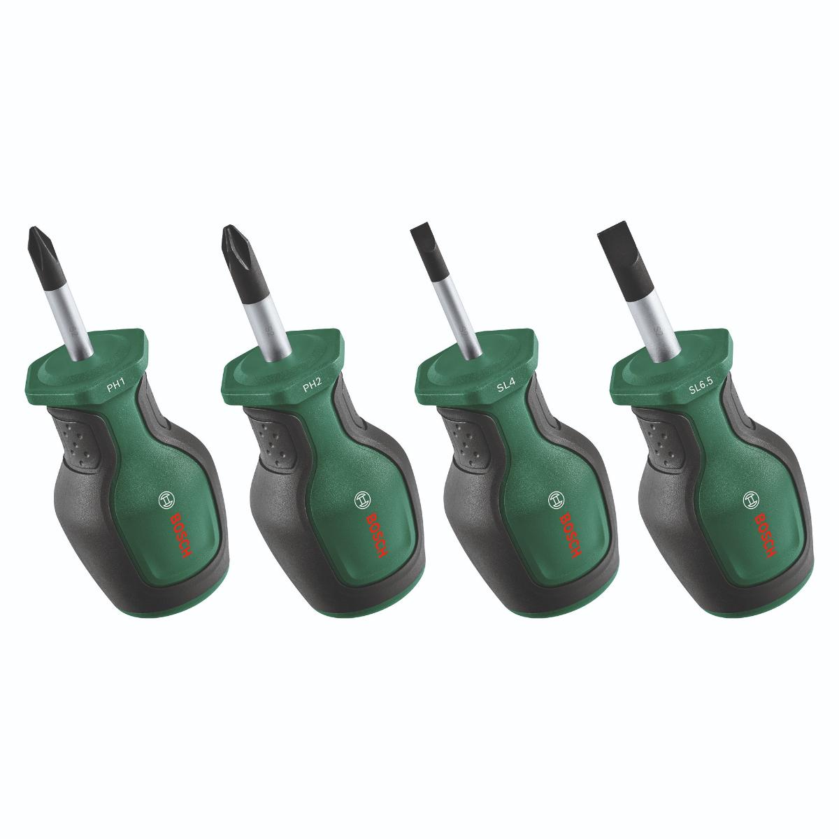 Bosch Schraubendreher kurz, 4-teiliges Set