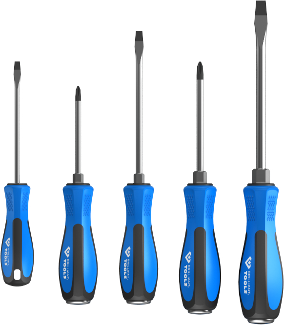 Brilliant Tools Schraubendreher-Satz mit Schlagkappe, 5-tlg - BT031020