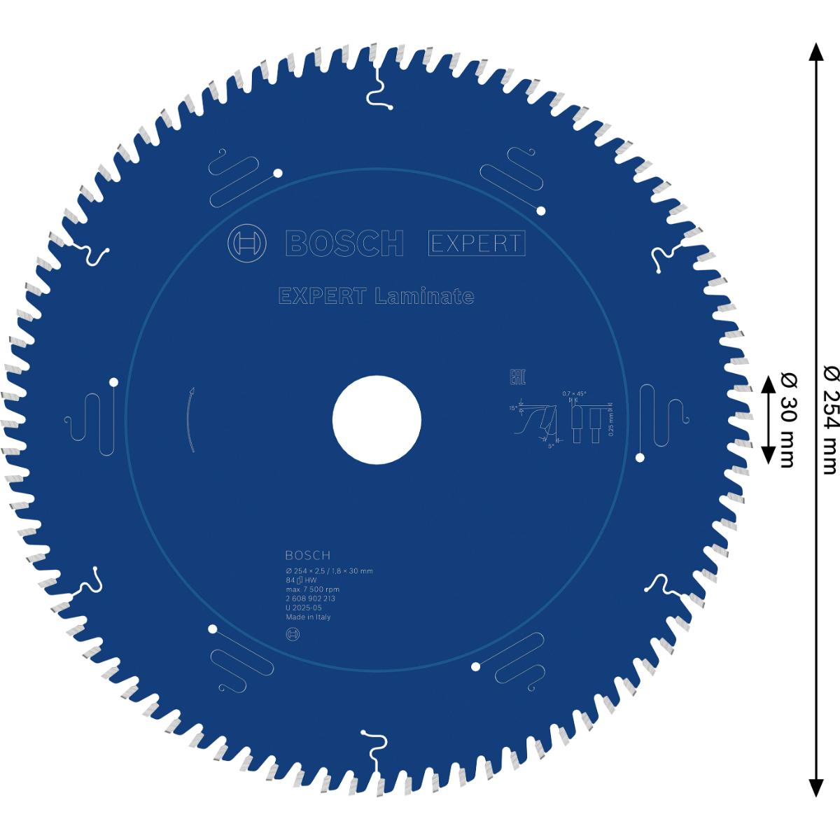 Bosch EXPERT Laminat Kreissägeblatt, 254x30 mm, Z84
