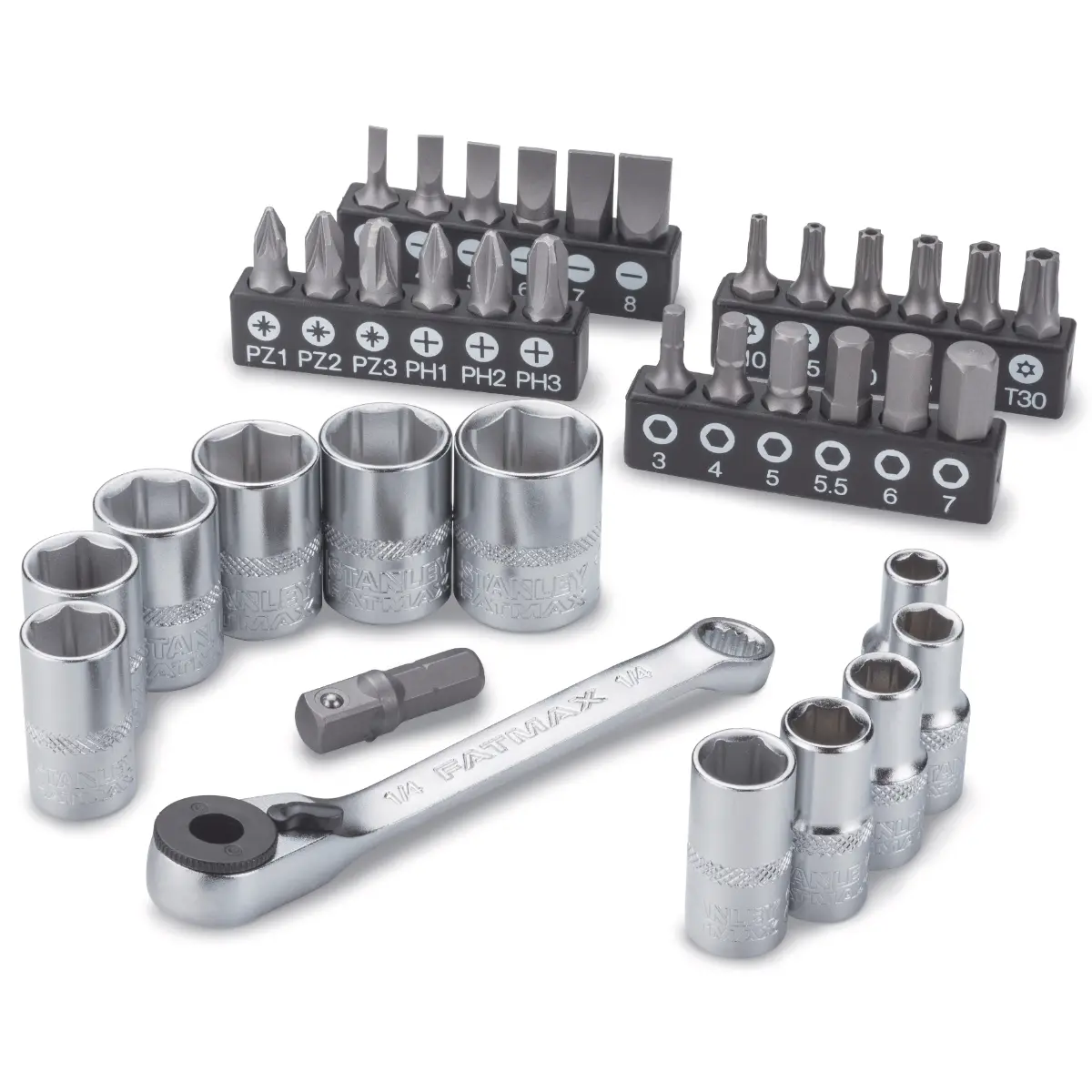 STANLEY FATMAX 1/4 Zoll PRO-STACK Stecknuss Set 37-teilig