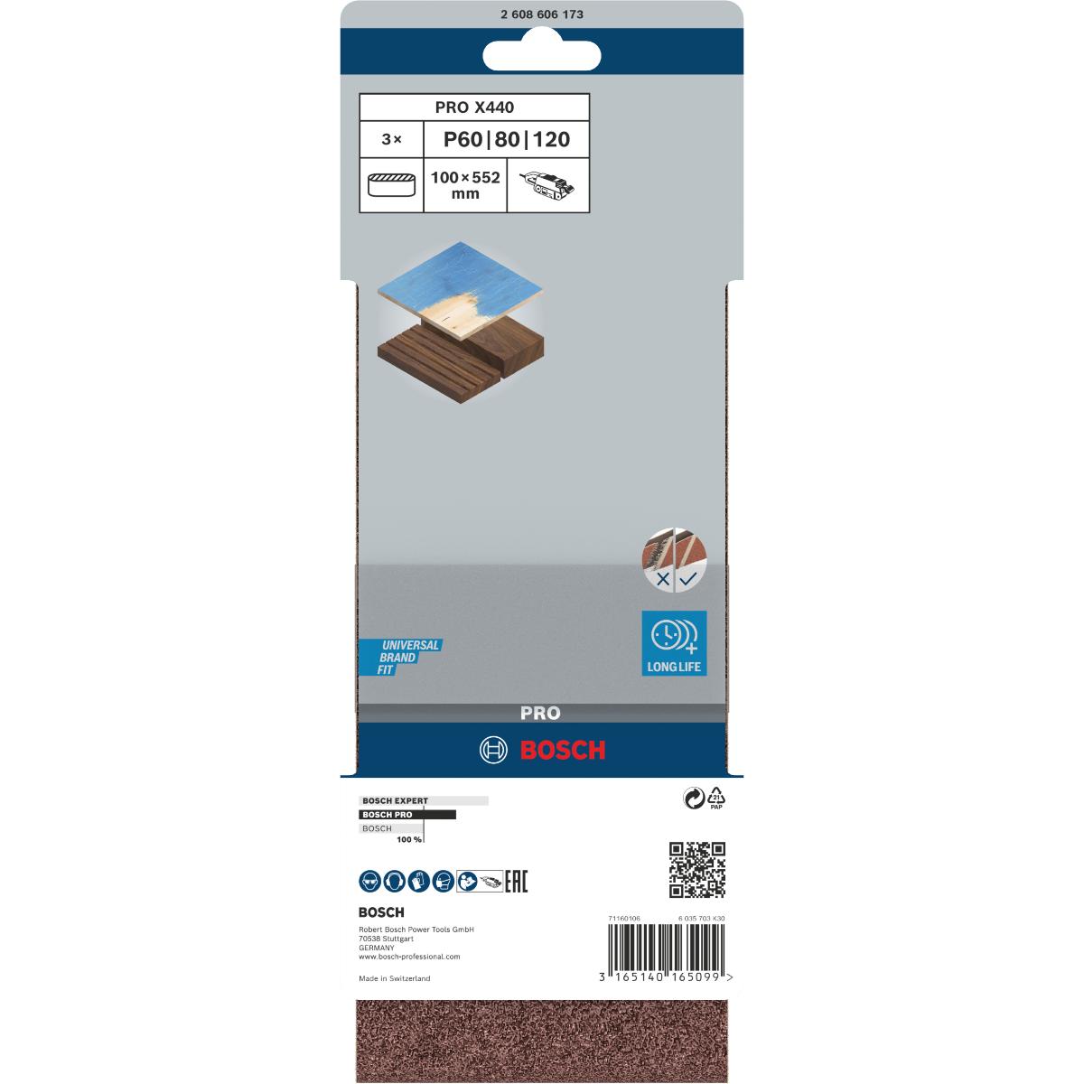 Bosch PRO 3tlg. Schleifband-Set X440