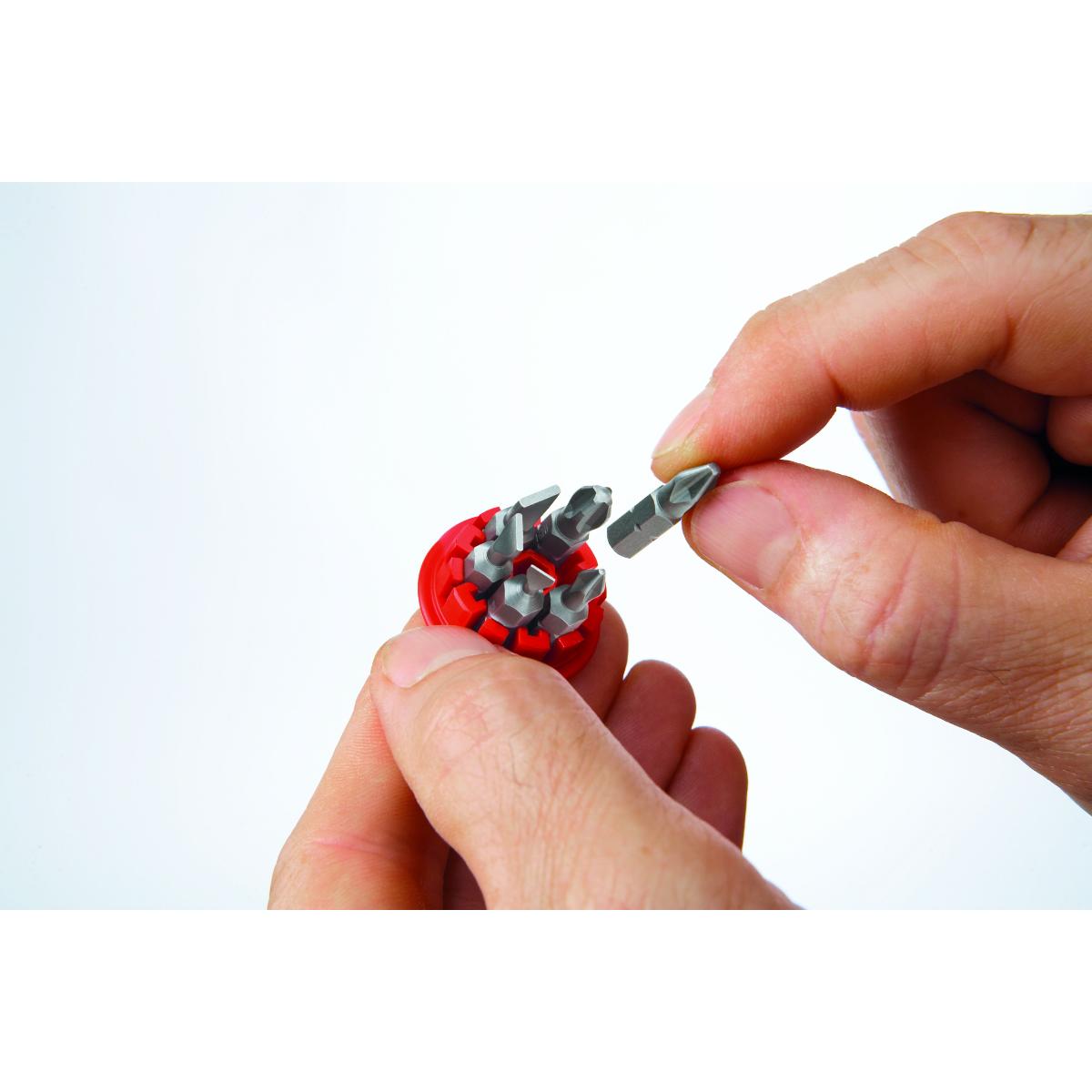 Wiha Schraubendreher mit Bit Magazin magnetisch Pozidriv, Phillips mit 6 Bits, Stubby, 1/4 zoll in SB-Kartonverpackung
