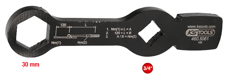 KS Tools 3/4" Schlag-Sechskant-Schlüssel mit 2 Schlagflächen
