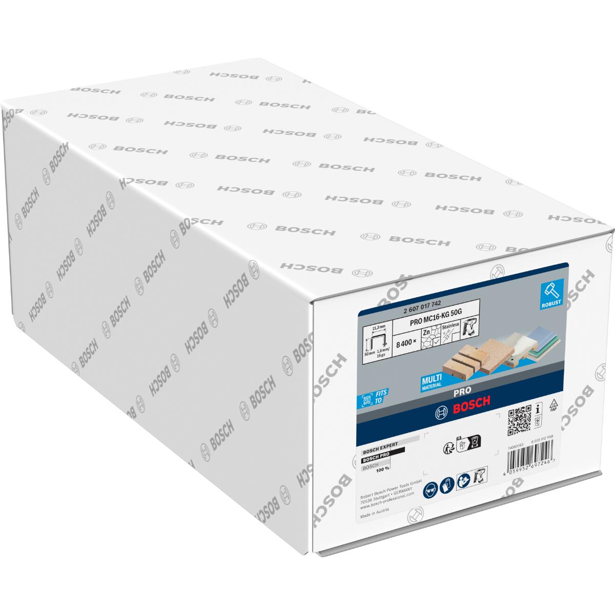 Bosch PRO MC16-KG 50G Kronenklammer mit mittlerem Rücken, 1,6/16 g, 50 mm, 8400-Stück