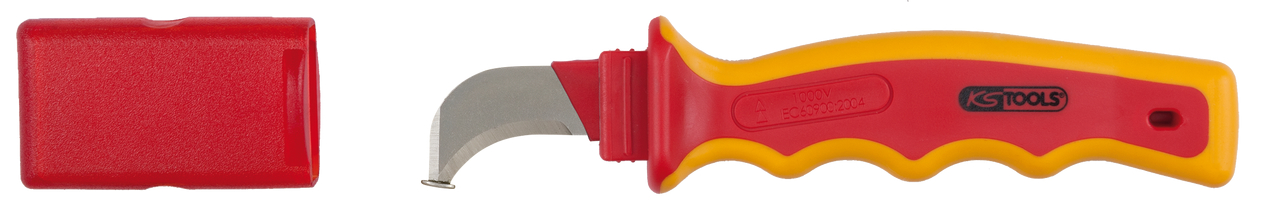 KS Tools Kabelmesser mit Schutzisolierung und Hakenklinge, 200mm